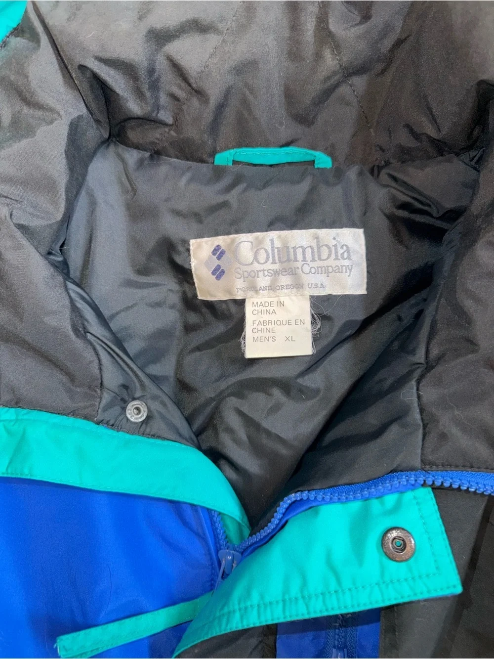 Columbia Vintage 90s Ski Snow Suit One Piece Men’s XL Blue Teal Snowsuit
